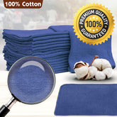 Shop Towels 50 Pack Cotton Rags Size 14"X14" Commercial Grade (50 Pack, Blue)